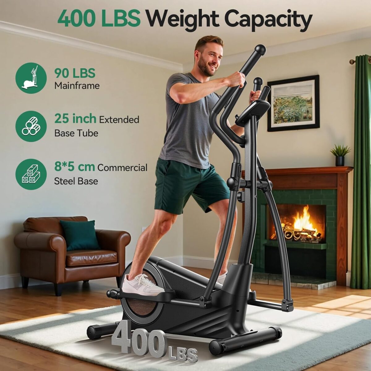 Niceday Elliptical Exercise Machine, Elliptical Machine for Home, Magnetic Elliptical Trainer with 15.5IN-19IN Stride, 16 Resistance Levels, 400LBS Loading Capacity, Support Kinomap APP - Image 5