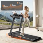 12% Incline Treadmill with Handle, 3-in-1 Portable Treadmills for Home and Office, Foldable Treadmills with 300 Lbs Weight Capacity, 3.0HP Quiet Walking Pad Treadmill, Three Touch Screen - Image 3