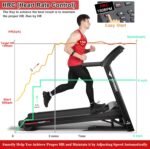 Impremey Folding Treadmill with Auto Incline 15%, 3.5HP, 350 Lb Capacity, 11 MPH, 50" x 19" Ultra Large Running Area, Heart Rate Monitor Armband, HRC Training for Home Walking and Running - Image 3