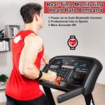Impremey Folding Treadmill with Auto Incline 15%, 3.5HP, 350 Lb Capacity, 11 MPH, 50" x 19" Ultra Large Running Area, Heart Rate Monitor Armband, HRC Training for Home Walking and Running - Image 6