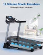 Treadmill with 15% Auto Incline - 350 LBS Capacity, 3.5HP Electric Folding Treadmill Up to 10MPH Speed, Running Machine with 20" Wide Tread Belt & LCD Display for Home Use, Bluetooth Speaker - Image 5