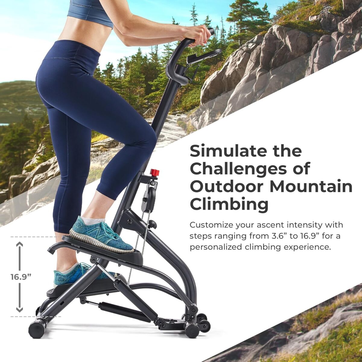 Sunny Health & Fitness Stair Stepper w/Handlebar, Extended Step Range Climber Machine for Legs, Core and Glute Workouts, Connection with Free SunnyFit App - Image 4