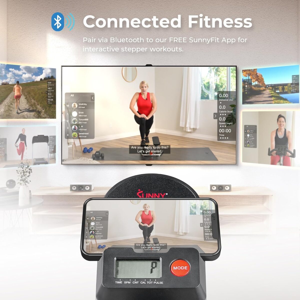 Sunny Health & Fitness Stair Stepper w/Handlebar, Extended Step Range Climber Machine for Legs, Core and Glute Workouts, Connection with Free SunnyFit App - Image 5