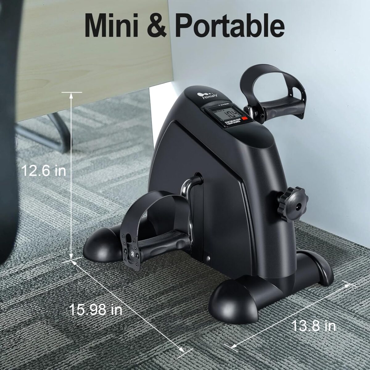 Mini Exercise Bike, himaly Under Desk Bike Pedal Exerciser Portable Foot Cycle Arm & Leg Peddler Machine with LCD Screen Displays - Image 7