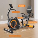 Recumbent Exercise Bike for Home Use, Quiet Recumbent Stationary Bikes for Adults & Seniors, 16-Level Resistance, Adjustable Seat, Supports 400LB, Pulse Sensors & LCD Display - Image 8