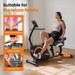Recumbent Exercise Bike for Home Use, Quiet Recumbent Stationary Bikes for Adults & Seniors, 16-Level Resistance, Adjustable Seat, Supports 400LB, Pulse Sensors & LCD Display - Image 9