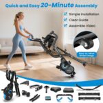 Foldable Exercise Bike, Multifunctional Indoor Stationary Bikes for Home with 8-Level Magnetic Resistance, Quiet Workout Bike with Arm Resistance Bands, LCD Monitor, 300LBS Capacity - Image 8