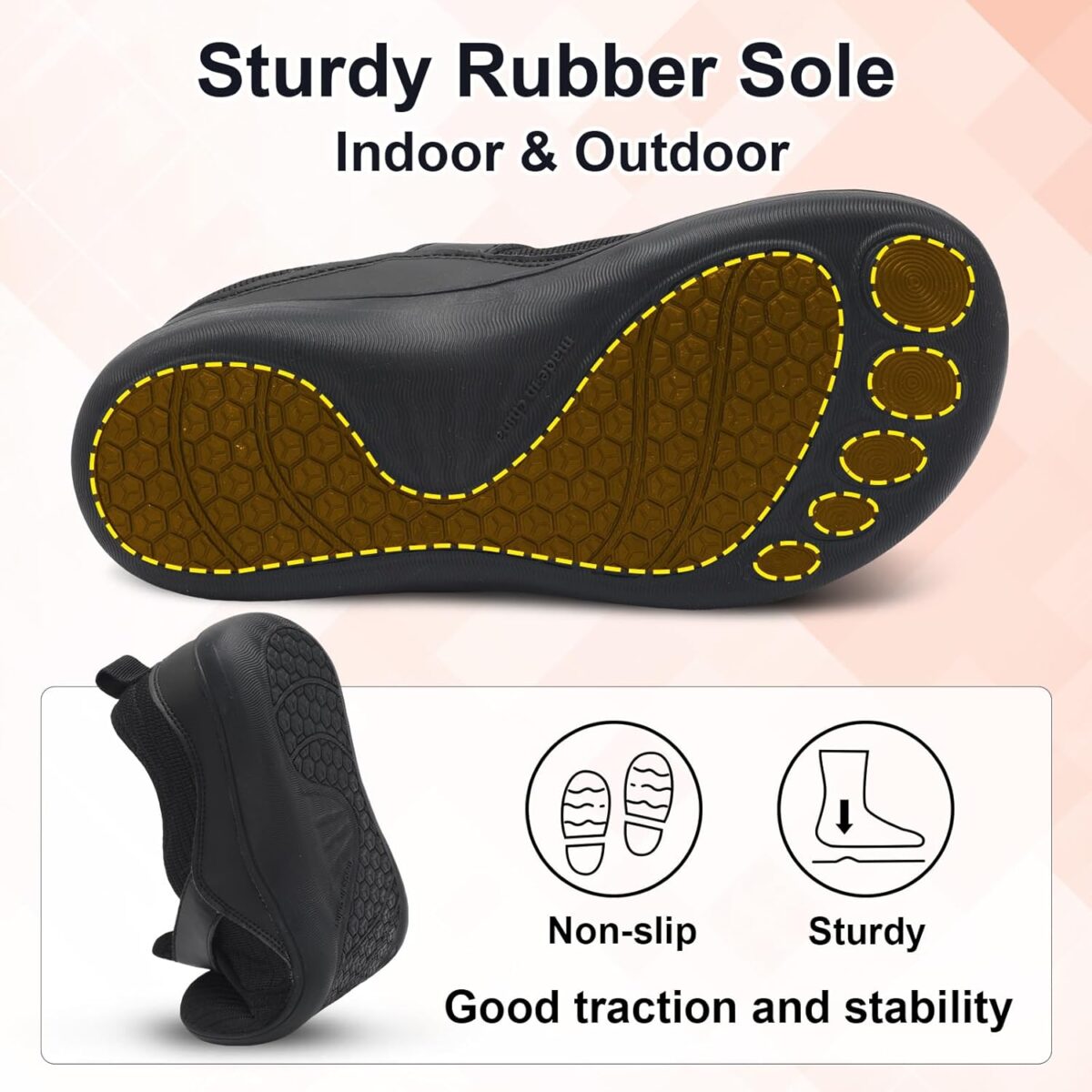 Spesoul Wide Womens Walking Shoes Adjustable Diabetic Shoes Breathable Zero Drop Barefoot Shoe Neuropathy Edema Nursing Shoe Wide Width Sneakers - Image 7