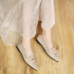 Flats for Womens Pointed Toe Ballet Flats with Bow Comfortable Knit Dressy Flats - Image 7