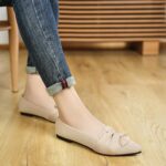 Flats for Womens Pointed Toe Ballet Flats with Bow Comfortable Knit Dressy Flats - Image 8