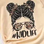 Kids Toddler Girl Clothes Letter Print Graphic Top + Leopard Print Flare Leg Pants 2PC Summer Clothing Set - Image 6