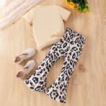 Kids Toddler Girl Clothes Letter Print Graphic Top + Leopard Print Flare Leg Pants 2PC Summer Clothing Set - Image 8