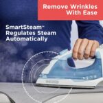 BLACK+DECKER Easy Steam Compact Iron for Clothes, Automatic Shutoff, Nonstick Plate, Light Weight, 1200 Watts - Image 7