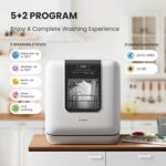 COMFEE' Countertop Dishwasher, Portable Dishwasher with 6L Built-in Water Tank, Mini Dishwasher with More Space Inside, 7 Programs, UV Hygiene& Auto Door Open, for Apartments, Dorms& RVs, White - Image 6