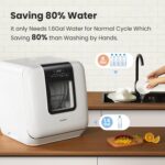 COMFEE' Countertop Dishwasher, Portable Dishwasher with 6L Built-in Water Tank, Mini Dishwasher with More Space Inside, 7 Programs, UV Hygiene& Auto Door Open, for Apartments, Dorms& RVs, White - Image 9