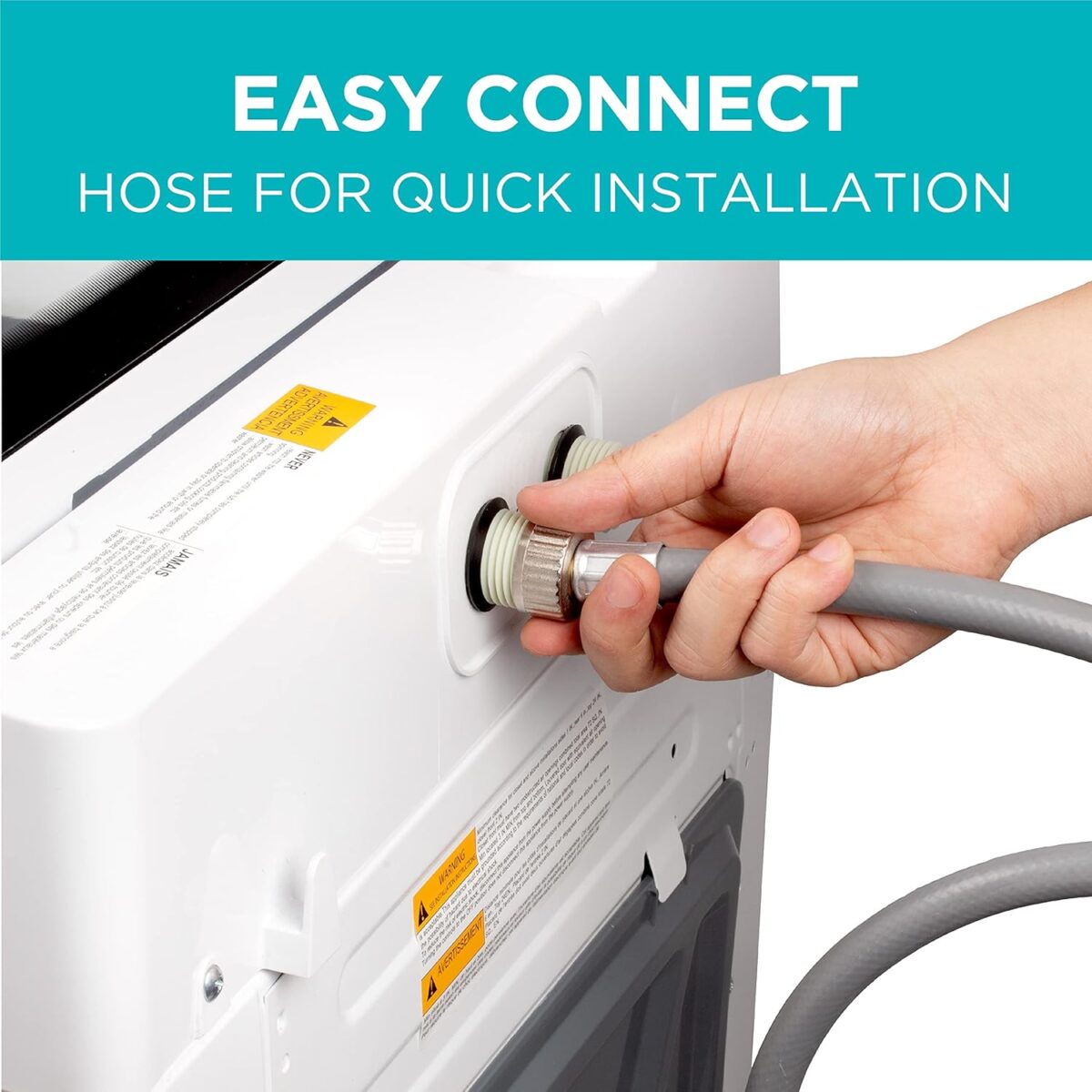BLACK+DECKER 3.0 Cu. Ft. Portable Washer, 26.5 lb. Capacity Washing Machine, 6 Cycles, Quick Connect Sink Adapter and Drain Hose Included, Transparent Lid & LED Display, BPW30MW, White - Image 5