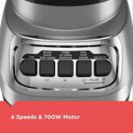 BLACK+DECKER PowerCrush Multi-Function Blender with 6-Cup Glass Jar, 4 Speed Settings, Silver - Image 4