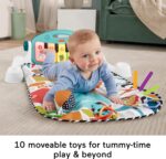 Fisher-Price Baby Playmat Glow and Grow Kick & Play Piano Gym, Blue Musical Learning Toy with Developmental Activities for Newborns 0+ Months - Image 4