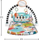 Fisher-Price Baby Playmat Glow and Grow Kick & Play Piano Gym, Blue Musical Learning Toy with Developmental Activities for Newborns 0+ Months - Image 7