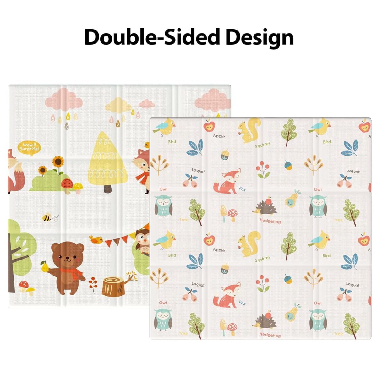 Baby Play Mat, 50 x 50 Inch Play Mat Perfect for Use Baby Playpen, Foldable Baby Foam Playmat for Floor, Portable Waterproof Activity PlayMats for Babies, Infants and Toddlers - Image 6