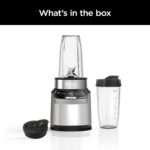 Ninja | Blender | Nutri Pro | Single Serve | For Smoothies, Salsa, Shakes and Frozen Drinks | Includes 2 Smoothie Cups & Lids | Crushes Ice, Fruit & Veggies |Silver | BN401 - Image 9