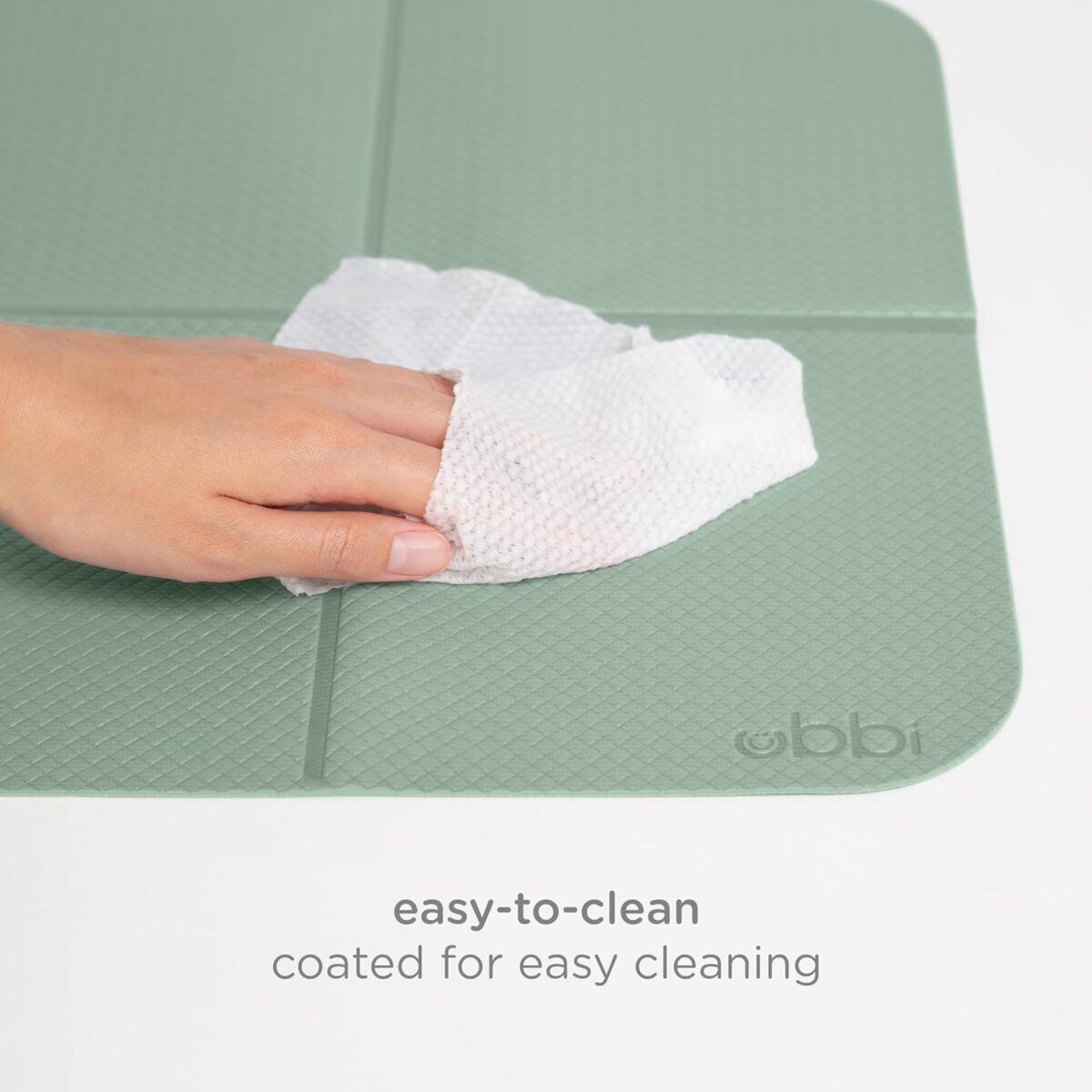 Ubbi On-The-Go Diaper Changing Baby Mat, Soft and Comfortable Diaper Bag Accessory Must Have for Newborns, Easy to Clean, Portable Folding Pad, Baby Traveling Accessories, Sage Green - Image 5