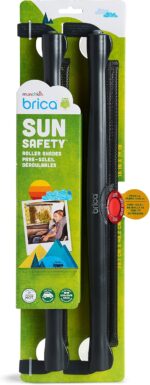 Munchkin Brica Sun Safety Car Window Shade with Heat Alert, Helps Block UVA/UVB Rays, 2 Pack, Black - Image 7