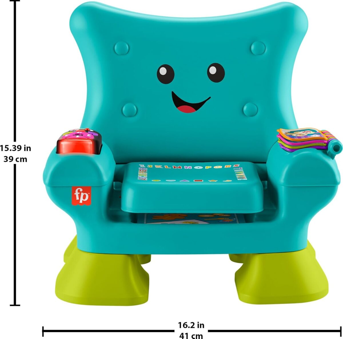 Fisher-Price Toddler Learning Toy Laugh & Learn Smart Stages Chair with Music Lights & Activities for Infants Ages 1+ Years, Teal - Image 6