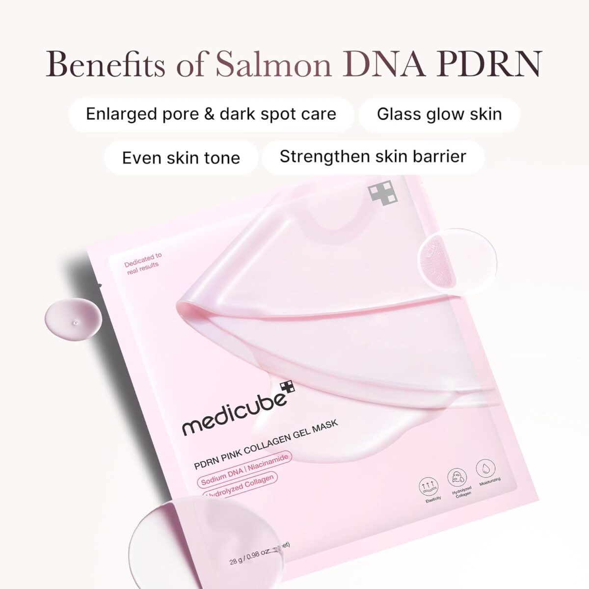 medicube Salmon DNA PDRN pink collagen jelly gel mask | overnight face mask for glass glow skin- elasticity, hydrating, firming and moisturizing | korean skincare, 28g, 4ea - Image 6