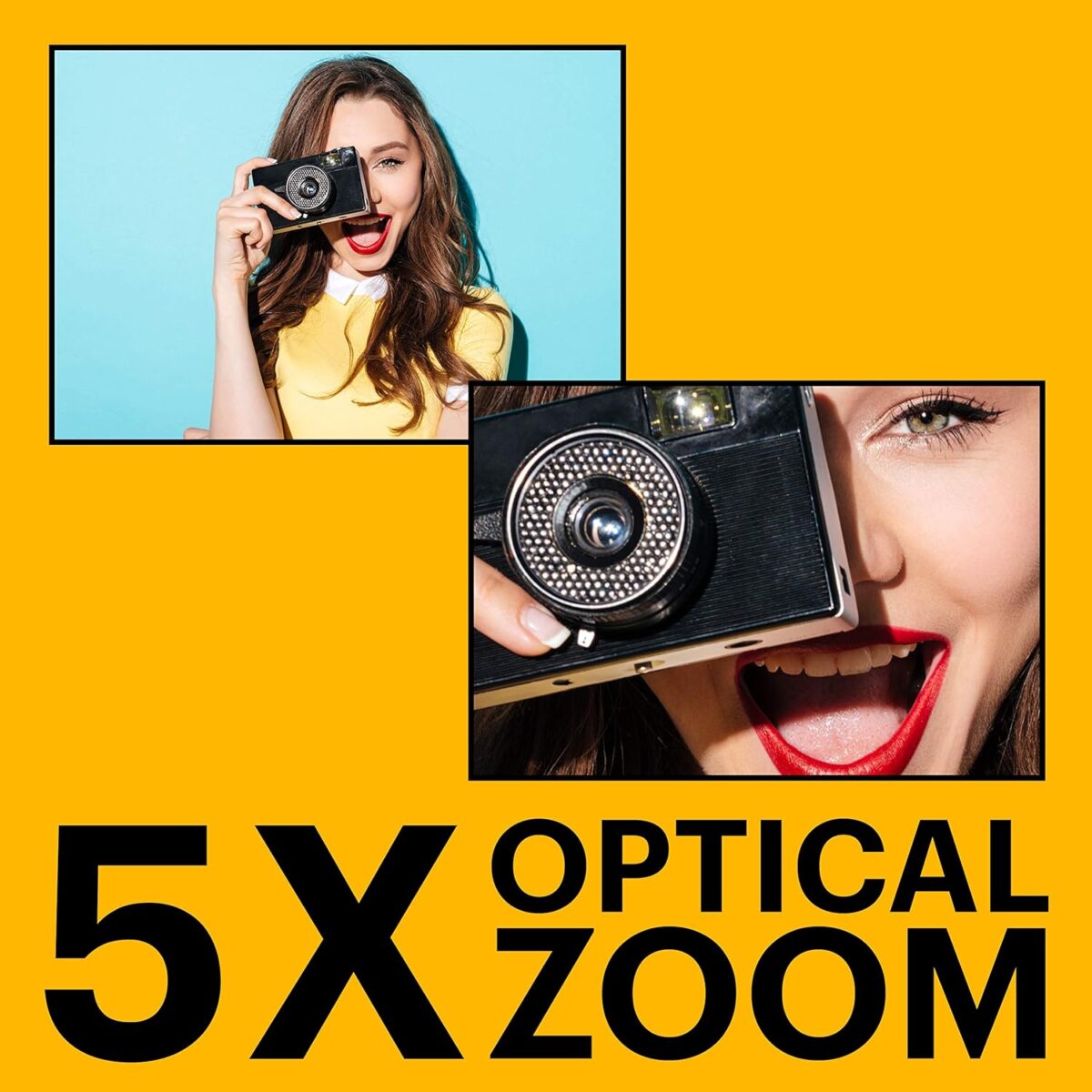 KODAK PIXPRO FZ55-RD 16MP Digital Camera 5X Optical Zoom 28mm Wide Angle 1080P Full HD Video 2.7" LCD Vlogging Camera (Red) Packaging May Vary - Image 5