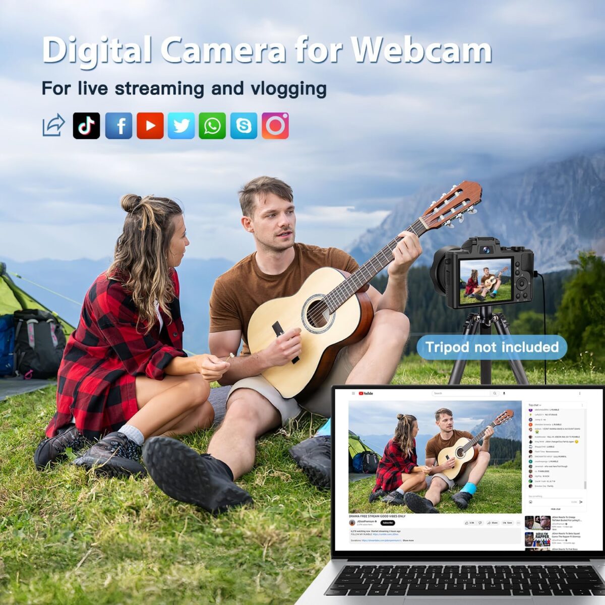 8K Digital Cameras for Photography Autofocus, WiFi 88MP Vlogging Camera with Dual-Lens, Flash, 16X Digital Zoom, Touch Screen, Travel Camera Anti-Shake with Lens Hood, 64GB Card,2 Batteries - Image 7