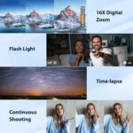 8K Digital Cameras for Photography Autofocus, WiFi 88MP Vlogging Camera with Dual-Lens, Flash, 16X Digital Zoom, Touch Screen, Travel Camera Anti-Shake with Lens Hood, 64GB Card,2 Batteries - Image 8