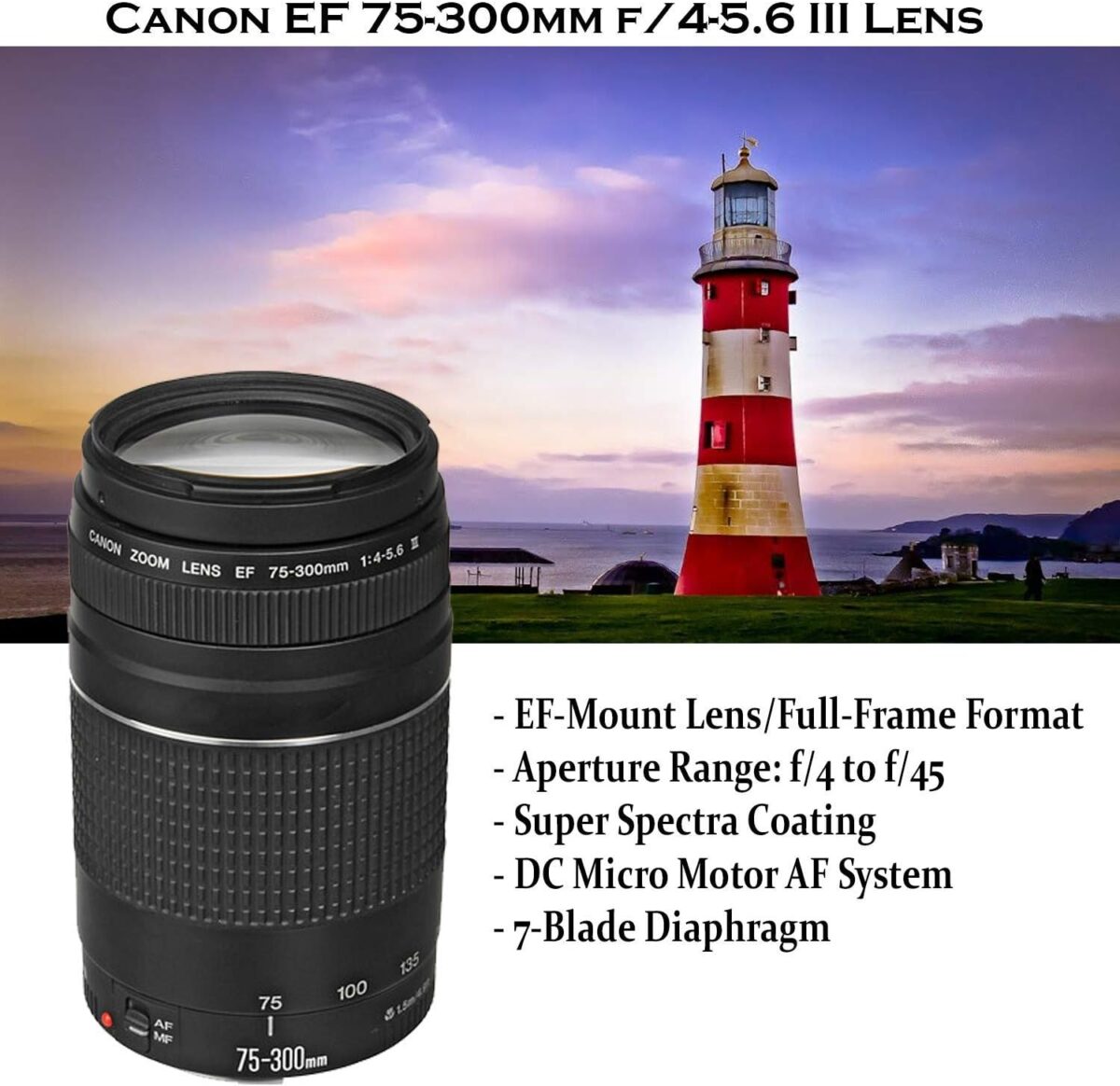 Canon EOS Rebel T7 DSLR Camera with 18-55mm is II Lens + Canon EF 75-300mm f/4-5.6 III Lens and 500mm Preset Lens + 32GB Memory + Filters + Monopod + Professional Bundle (Renewed) - Image 5