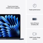 Apple 2025 MacBook Air 13-inch Laptop with M4 chip, 16GB Unified Memory, 2TB SSD Storage - Midnight - Image 9