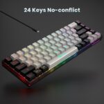 65% Gaming Keyboard, Wired Backlit Mini Keyboard, Ultra-Compact Anti-Ghosting No-Conflict 68 Keys Membrane Gaming Wired Keyboard for PC Laptop Windows Gamer - Image 6