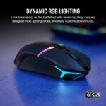 Corsair NIGHTSABRE RGB Wireless Gaming Mouse for FPS, MOBA - 26,000 DPI - 11 Programmable Buttons - Up to 100hrs Battery - iCUE Compatible - Black - Image 8