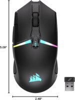 Corsair NIGHTSABRE RGB Wireless Gaming Mouse for FPS, MOBA - 26,000 DPI - 11 Programmable Buttons - Up to 100hrs Battery - iCUE Compatible - Black - Image 10