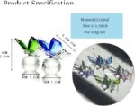 H&D HYALINE & DORA Set 2pcs Butterfly Crystal Figurine Collection Cut Glass Animal Ornament Art Craft Statue with Ball Base Table Wedding Decoration Women Gift - Image 5