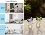 H&D HYALINE & DORA Set 2pcs Butterfly Crystal Figurine Collection Cut Glass Animal Ornament Art Craft Statue with Ball Base Table Wedding Decoration Women Gift - Image 7