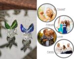 H&D HYALINE & DORA Set 2pcs Butterfly Crystal Figurine Collection Cut Glass Animal Ornament Art Craft Statue with Ball Base Table Wedding Decoration Women Gift - Image 8