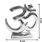 Hindu Religious Symbol OM Idol Silver Metal Statue for Car Dashboard | Mandir Pooja Murti | Temple Puja | Home Decor | Office Showpiece - Image 3