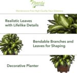 Nearly Natural 6639 24in. Golden Dieffenbachia Silk Plant, Green - Image 4