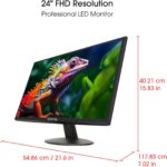 Sceptre 24-inch Professional Thin 1080p LED Monitor 99% sRGB 2x HDMI VGA Build-in Speakers, Machine Black (E248W-19203R Series) - Image 3