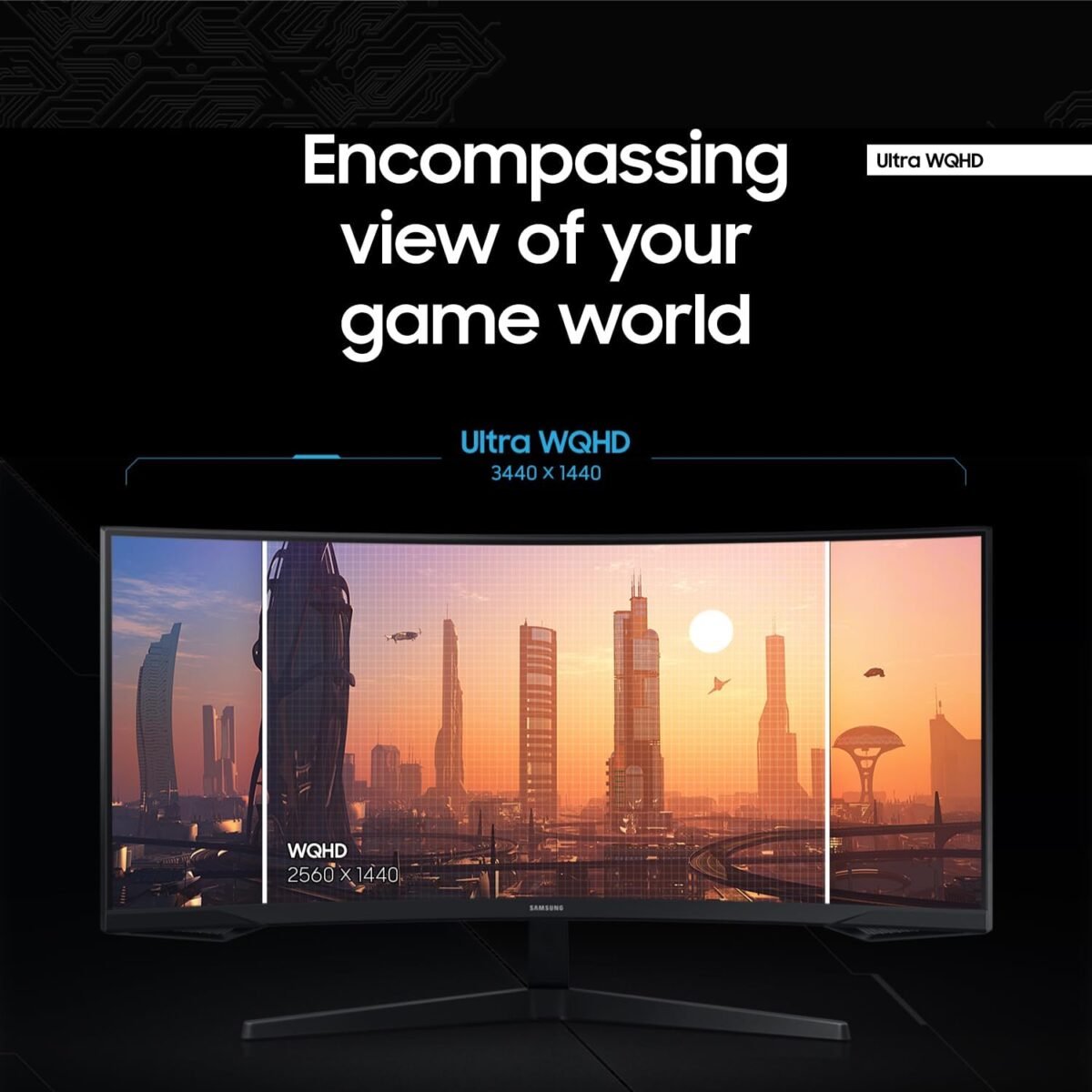 SAMSUNG 34' Odyssey G5 Ultra-Wide Gaming Monitor with 1000R Curved Screen, 165Hz, 1ms, FreeSync Premium, Large Display, Eye Comfort, Multiple Ports, WQHD, LC34G55TWWNXZA, Black - Image 4