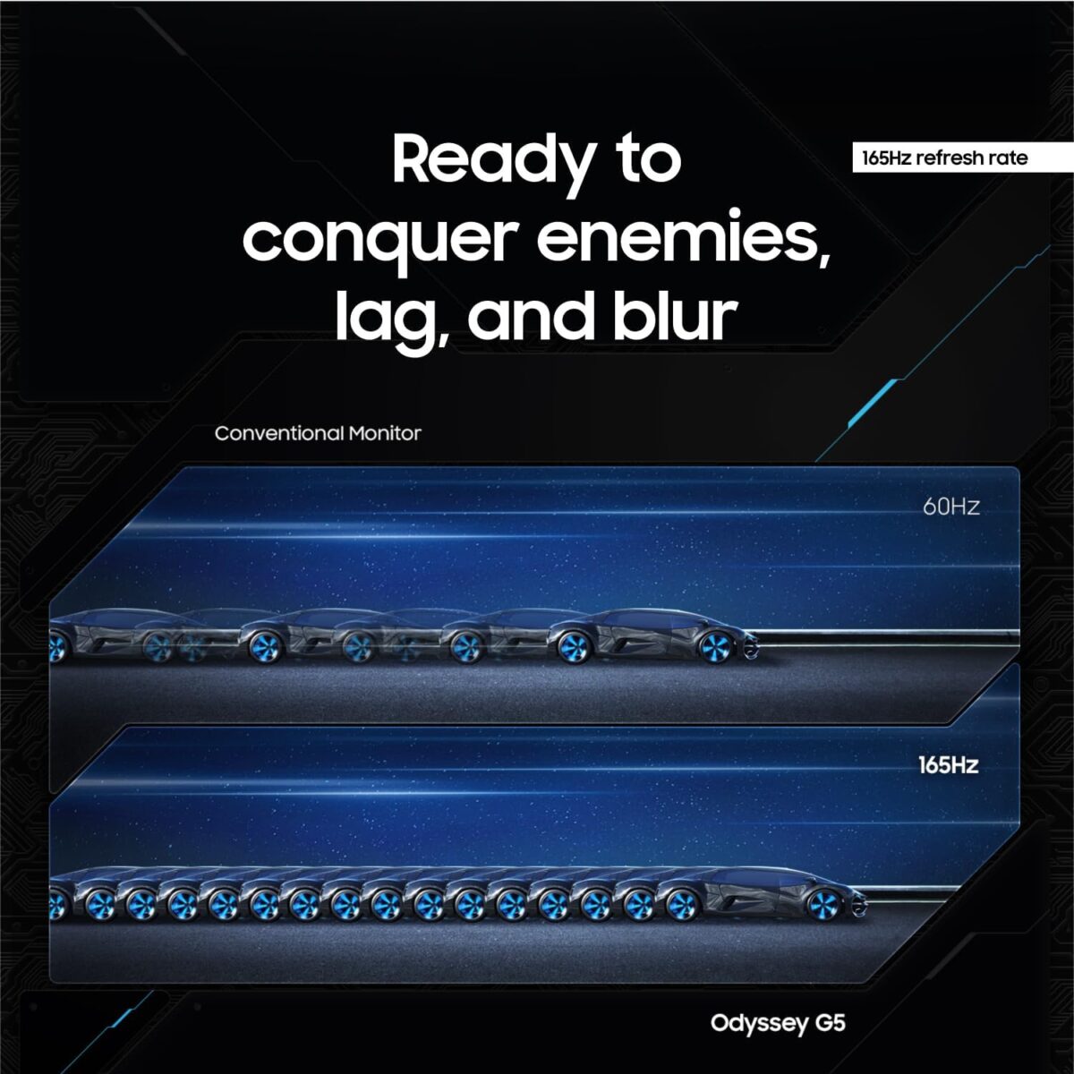 SAMSUNG 34' Odyssey G5 Ultra-Wide Gaming Monitor with 1000R Curved Screen, 165Hz, 1ms, FreeSync Premium, Large Display, Eye Comfort, Multiple Ports, WQHD, LC34G55TWWNXZA, Black - Image 5