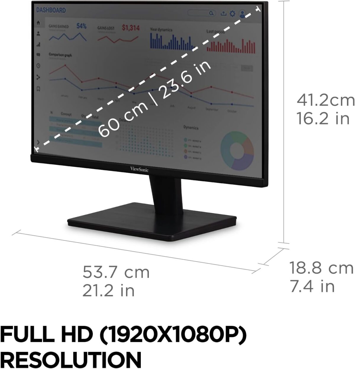 ViewSonic VS2447M 24 Inch 1080p Monitor with 100Hz, FreeSync, Thin Bezels, Eye Care, HDMI, VGA Inputs for Home and Office - Image 5