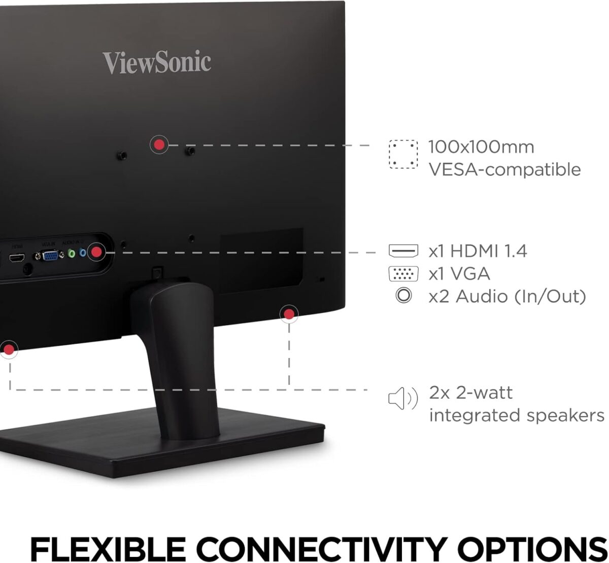 ViewSonic VS2447M 24 Inch 1080p Monitor with 100Hz, FreeSync, Thin Bezels, Eye Care, HDMI, VGA Inputs for Home and Office - Image 6