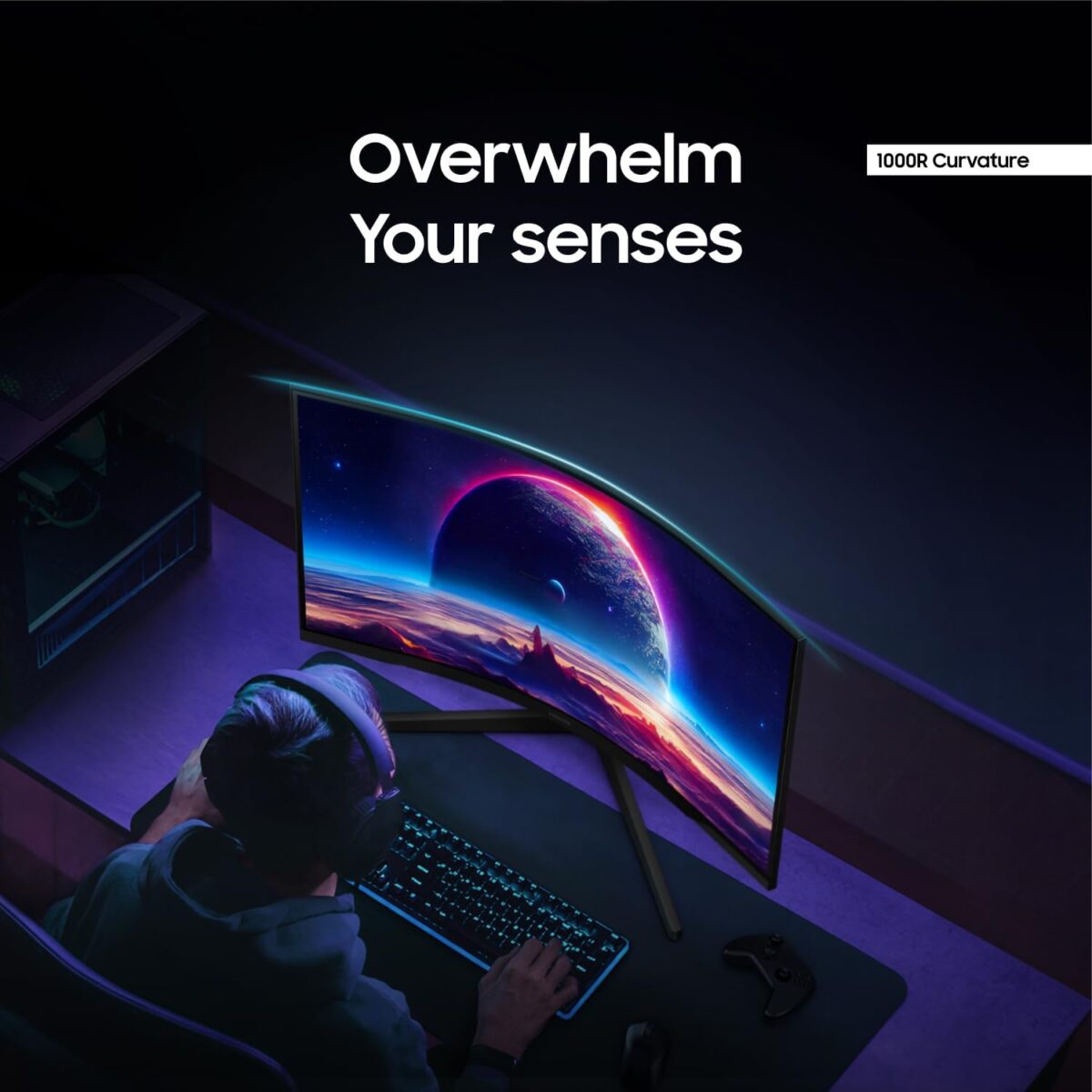 SAMSUNG 32" Odyssey G55C Series QHD 1000R Curved Gaming Monitor, 1ms(MPRT), HDR10, 165Hz, AMD Radeon FreeSync, Eye Care, Glare Free, Sharp Resolution LS32CG550ENXZA - Image 6