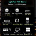 Dell OptiPlex 7020 7000 Series Tower Business Desktop Computer, Intel 6-Core i5-12500 (Beat i7-11700), 64GB DDR5 RAM, 1TB PCIe SSD, DVDRW, WiFi Adapter, RJ-45, HDMI, DisplayPort, Windows 11 Pro - Image 3