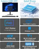 Lenovo 24" FHD All-in-One Desktop Computer, Intel 4-Core Processor (Beats i3-1110G4), 16GB RAM, 512GB PCIe SSD, HDMI, WiFi 6, RJ45, Bluetooth, Business AIO, Vent-Hear, Keyboard & Mouse, Windows 11 Pro - Image 3